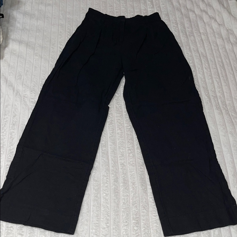 Abercrombie & Fitch Black Wide-Leg Pants